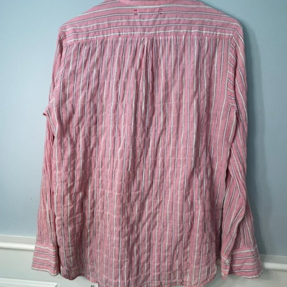 XiRENA Striped Crinkle Long Sleeve Button Up Shirt Cotton Blouse XS - Picture 7 of 7